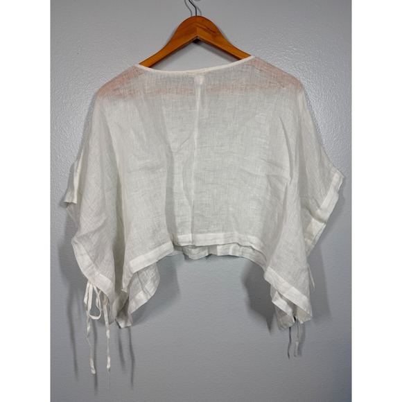 Eileen Fisher Tops - Eileen Fisher Organic Linen Gauze Poncho Boxy Fit Cropped Bateau Neck Small/Med